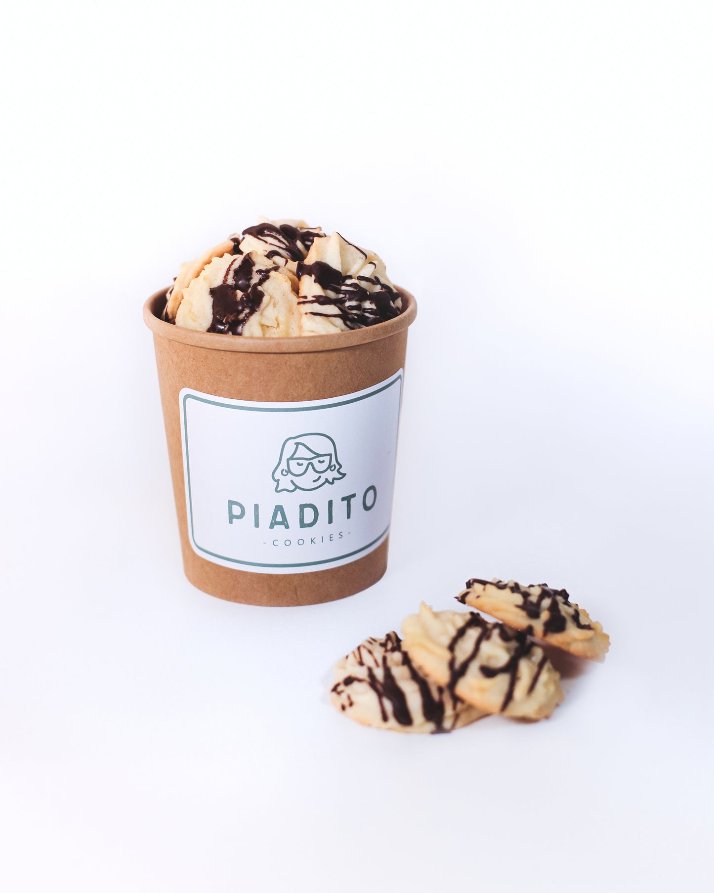 Bote pequeño pastas de mantequilla Piadito con chocolate
