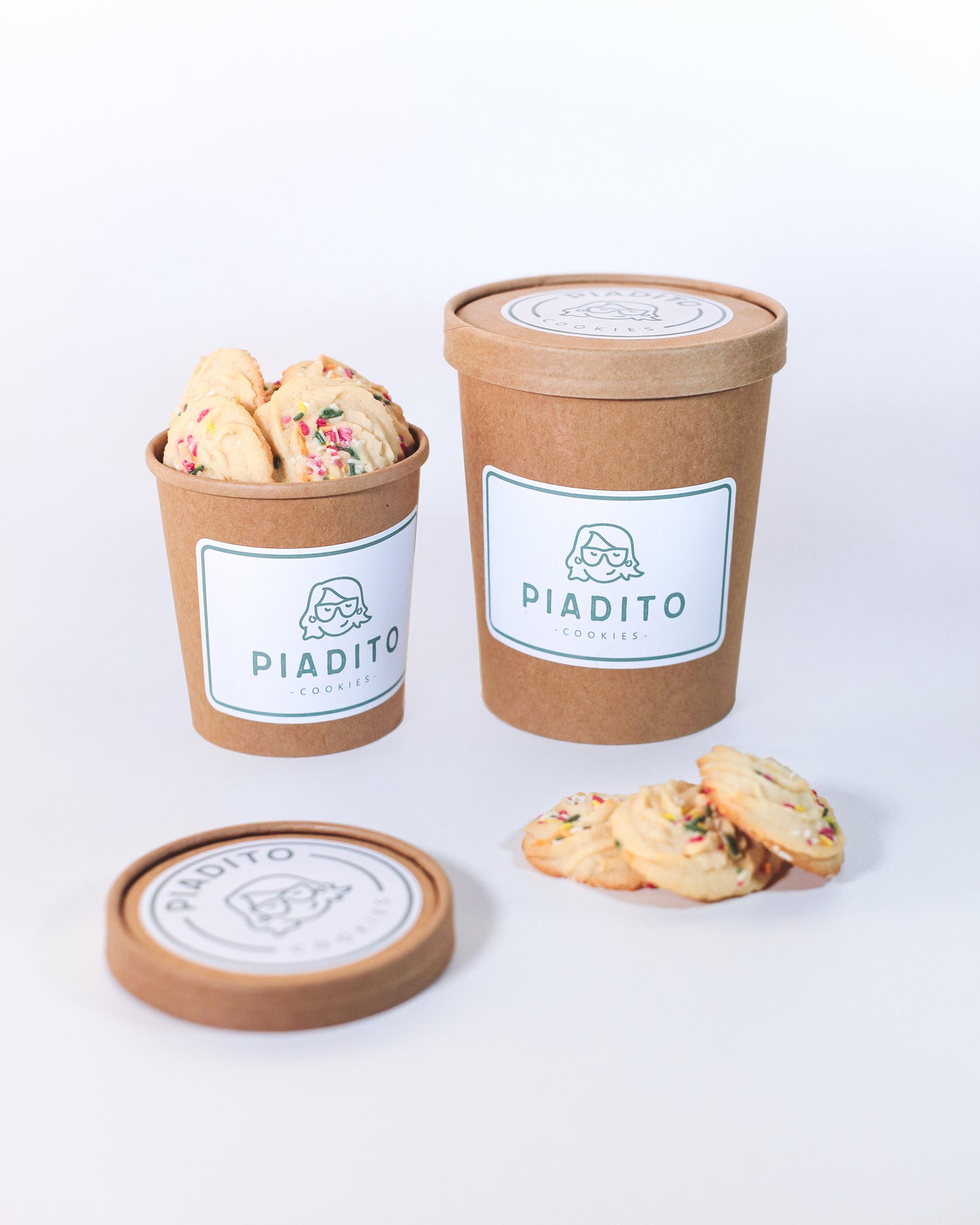 Bote pequeño pastas de mantequilla Piadito con granillos de colores